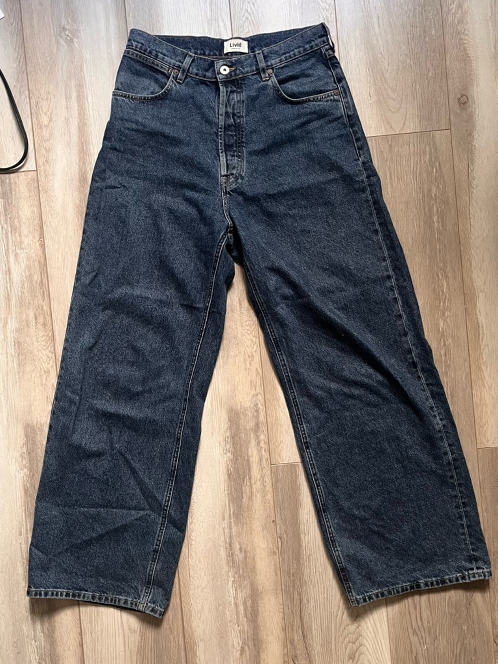 Acne Relaxed Jeans in Dark Blue Denim